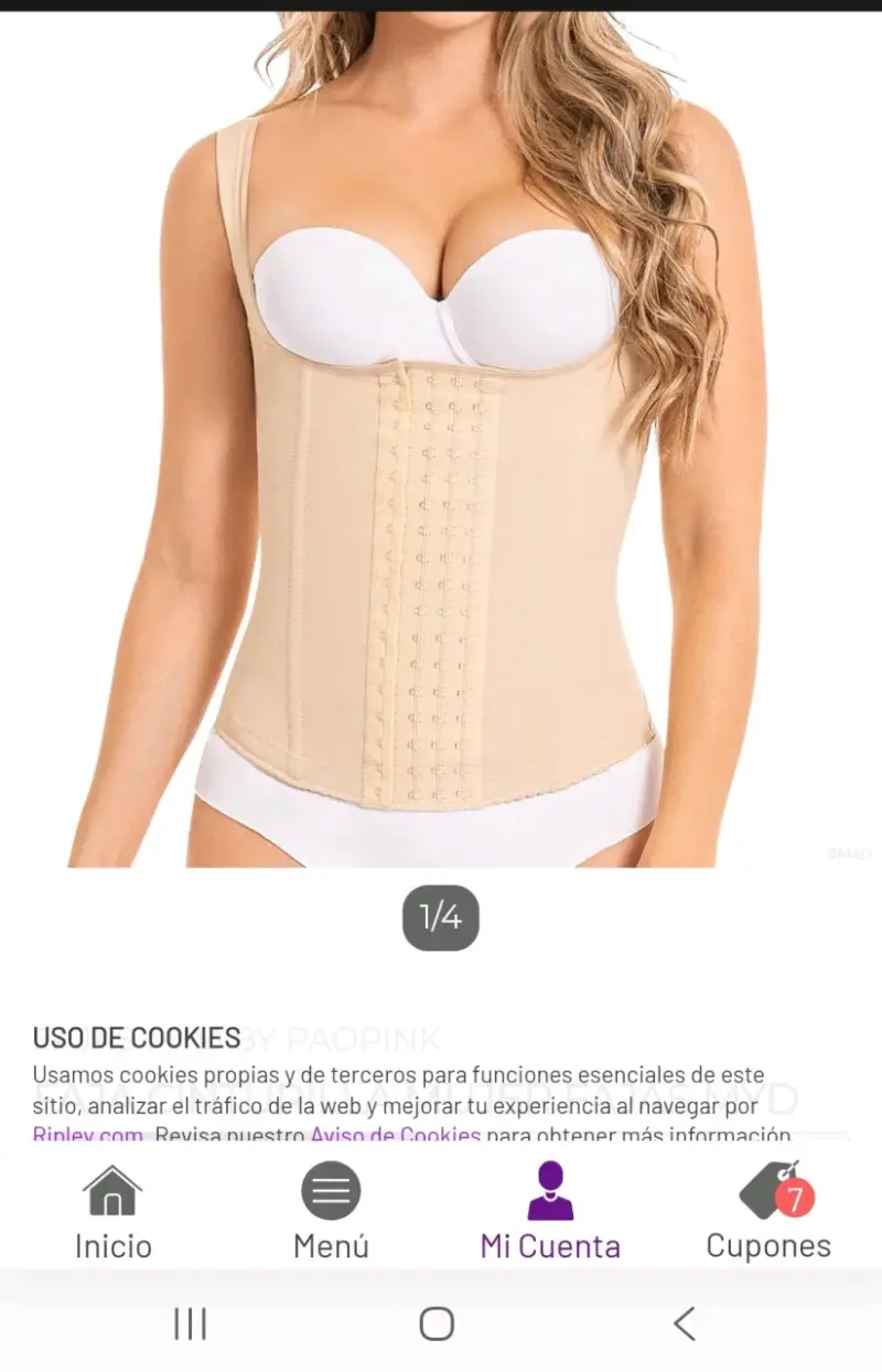 Faja reductora beige con tirantes nueva - 1