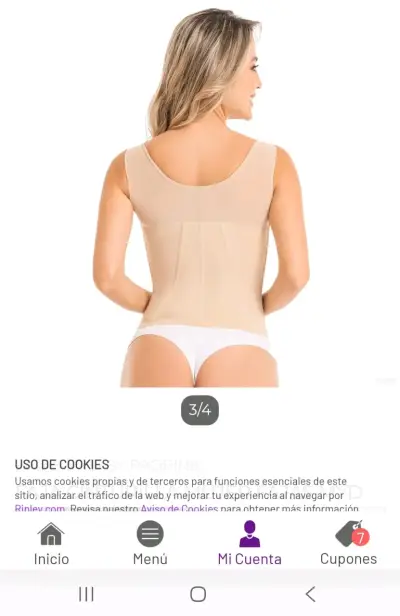 Faja reductora beige con tirantes nueva - miniatura 2