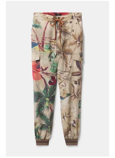 Pantalones cargo estampados tropicales Desigual - miniatura 1