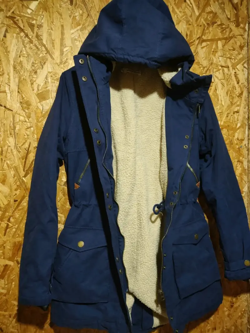 Parka azul con capucha y forro interior - 2