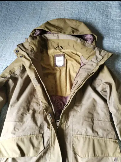 Parka impermeable marrón para mujer - miniatura 2