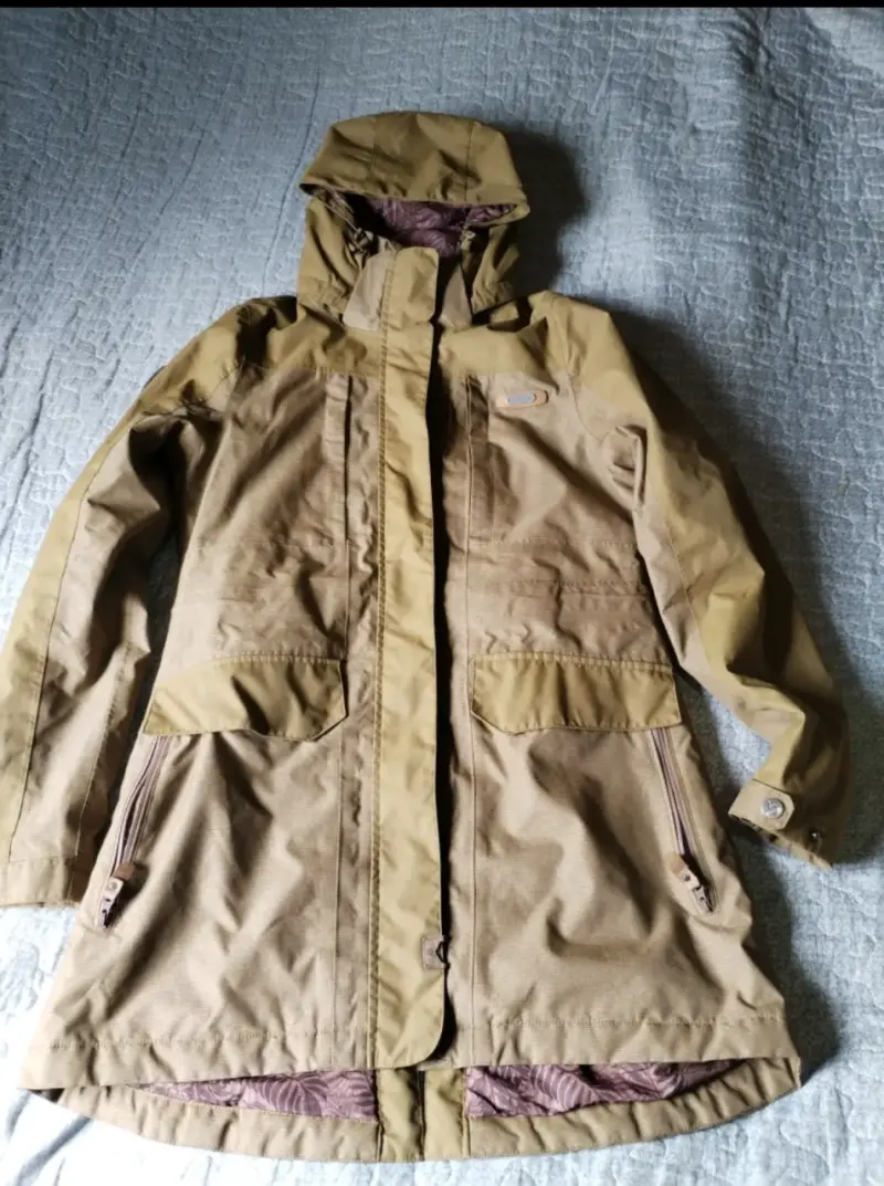 Parka impermeable marrón para mujer - 4