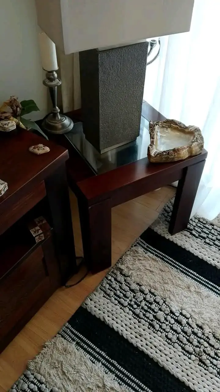 Mesa de Centro de Madera con Vidrio - 3