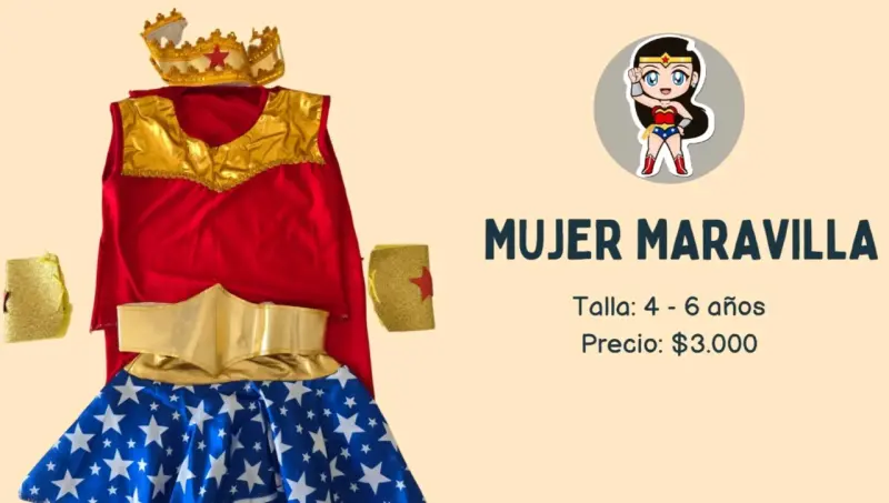 Disfraz Mujer Maravilla Niña 4-6 Años