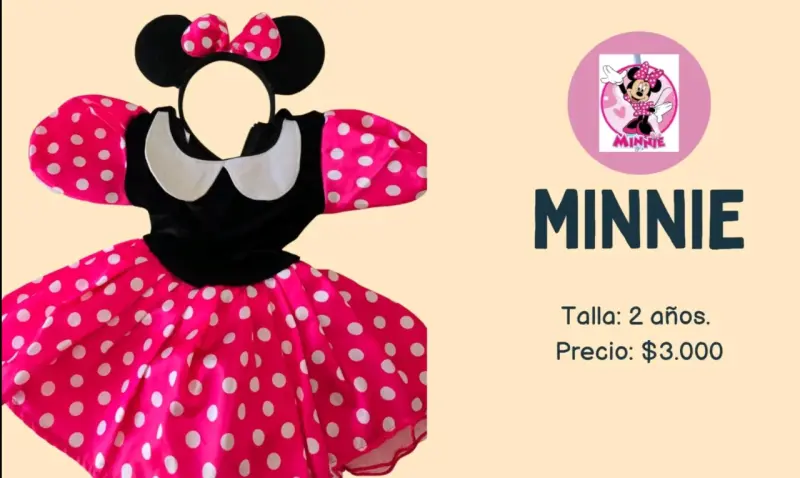 Disfraz de Minnie para niña 2 años