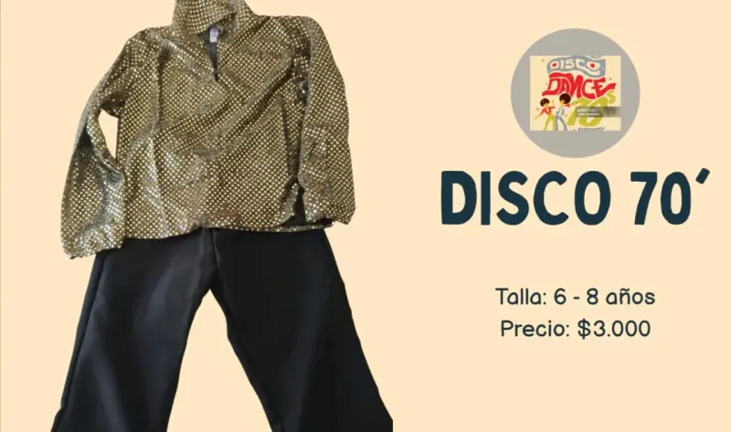 Disfraz Disco 70's para Niños Talla 6-8 Años