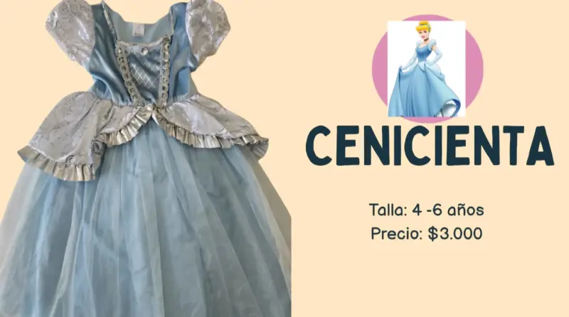 Disfraz de Cenicienta para niñas 4-6 años