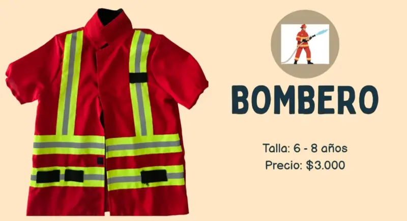 Disfraz de bombero para niños 6-8 años