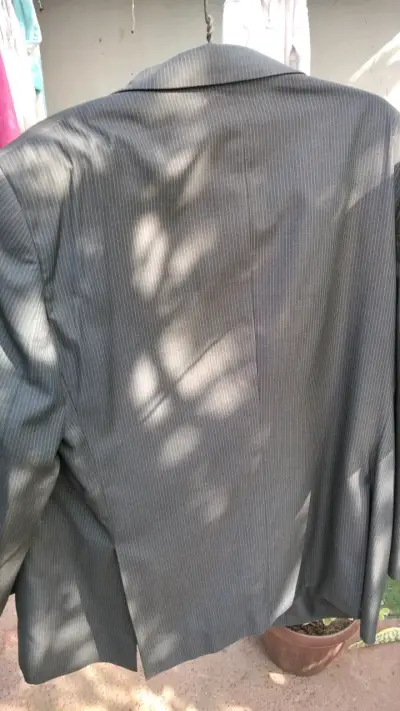 Traje formal gris a rayas para hombre - miniatura 3