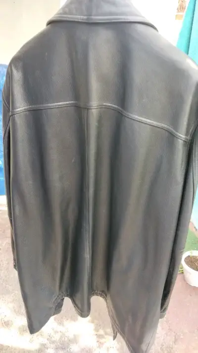 Abrigo de cuero negro J. Ferrar para hombre - miniatura 2
