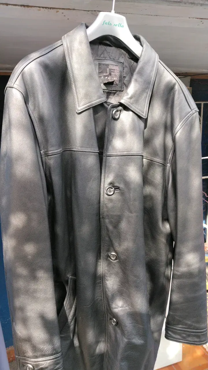 Abrigo de cuero negro J. Ferrar para hombre - 3