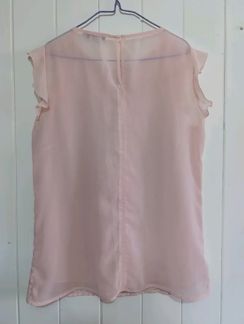 Blusa de encaje rosa con volantes OVS - 3