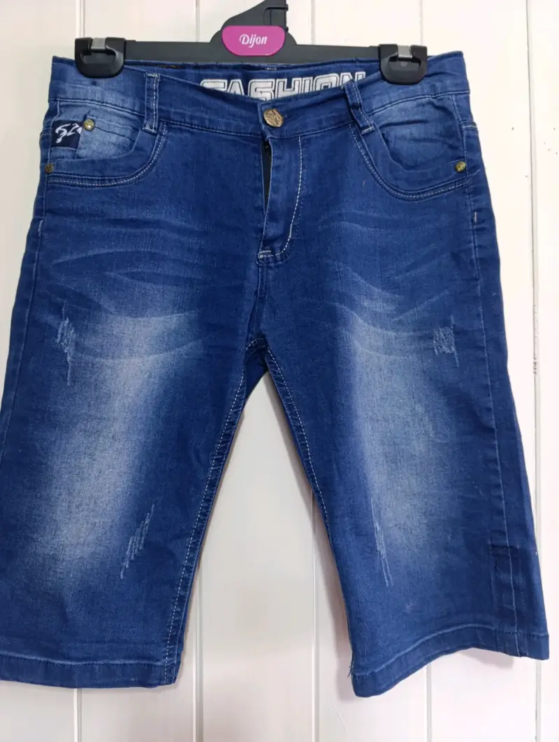 Bermudas de mezclilla azul para hombre - 1
