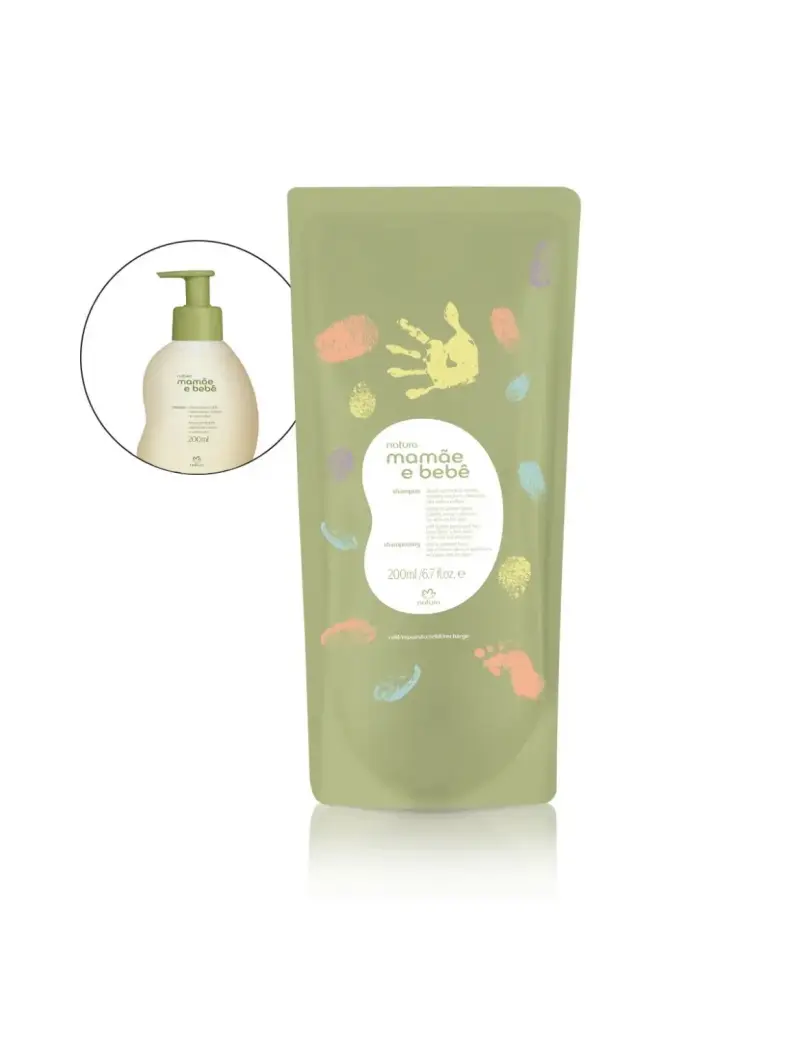 Repuesto Shampoo Natura Mamãe e Bebê 200ml