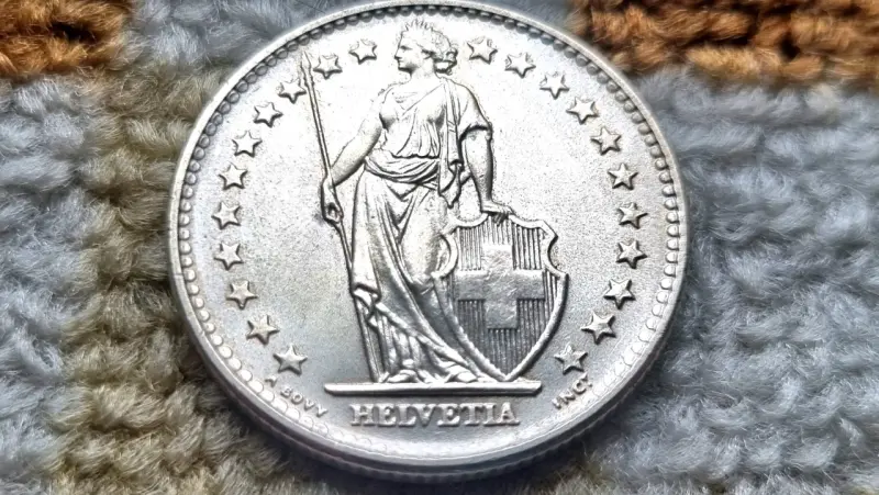 Moneda Suiza Plata, 2 Francos 1965 - 2