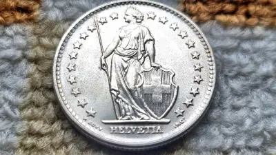Moneda Suiza Plata, 2 Francos 1965 - miniatura 2