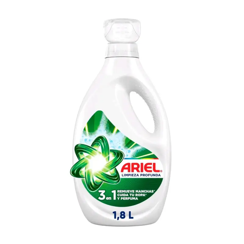 Detergente líquido Ariel 1.8L limpieza profunda