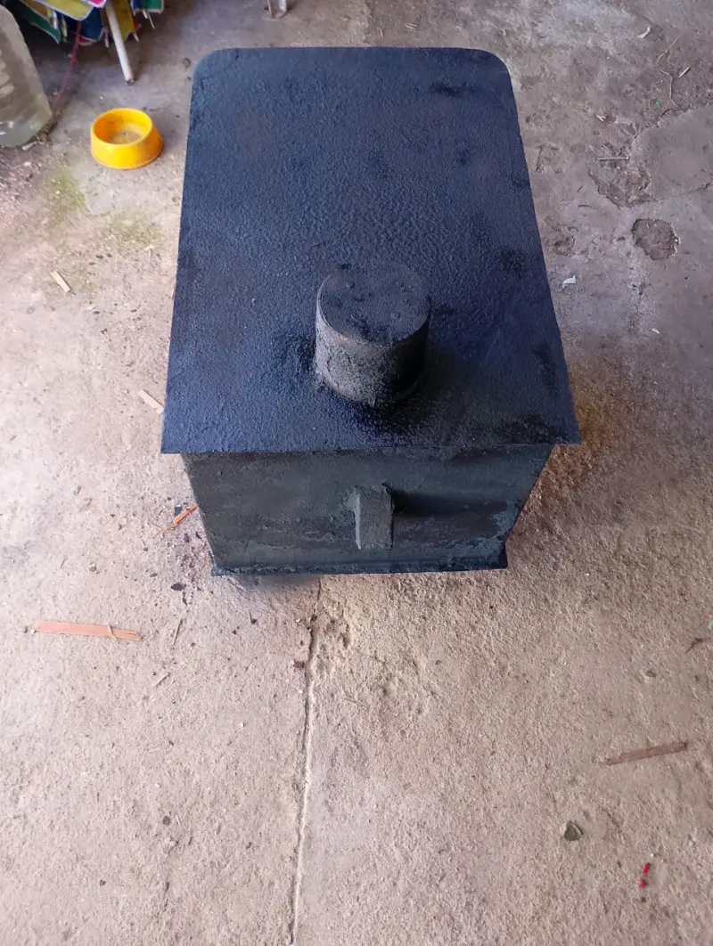 Estufa a leña de acero negra para exteriores - 2