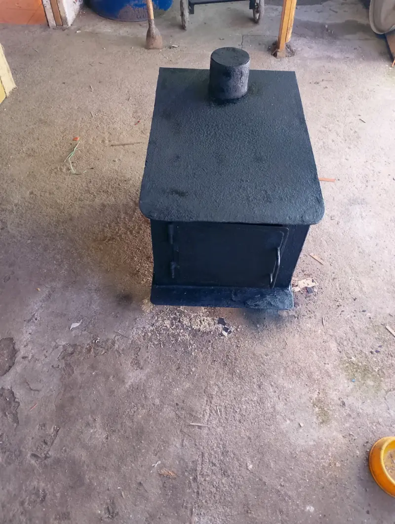 Estufa a leña de acero negra para exteriores - 3