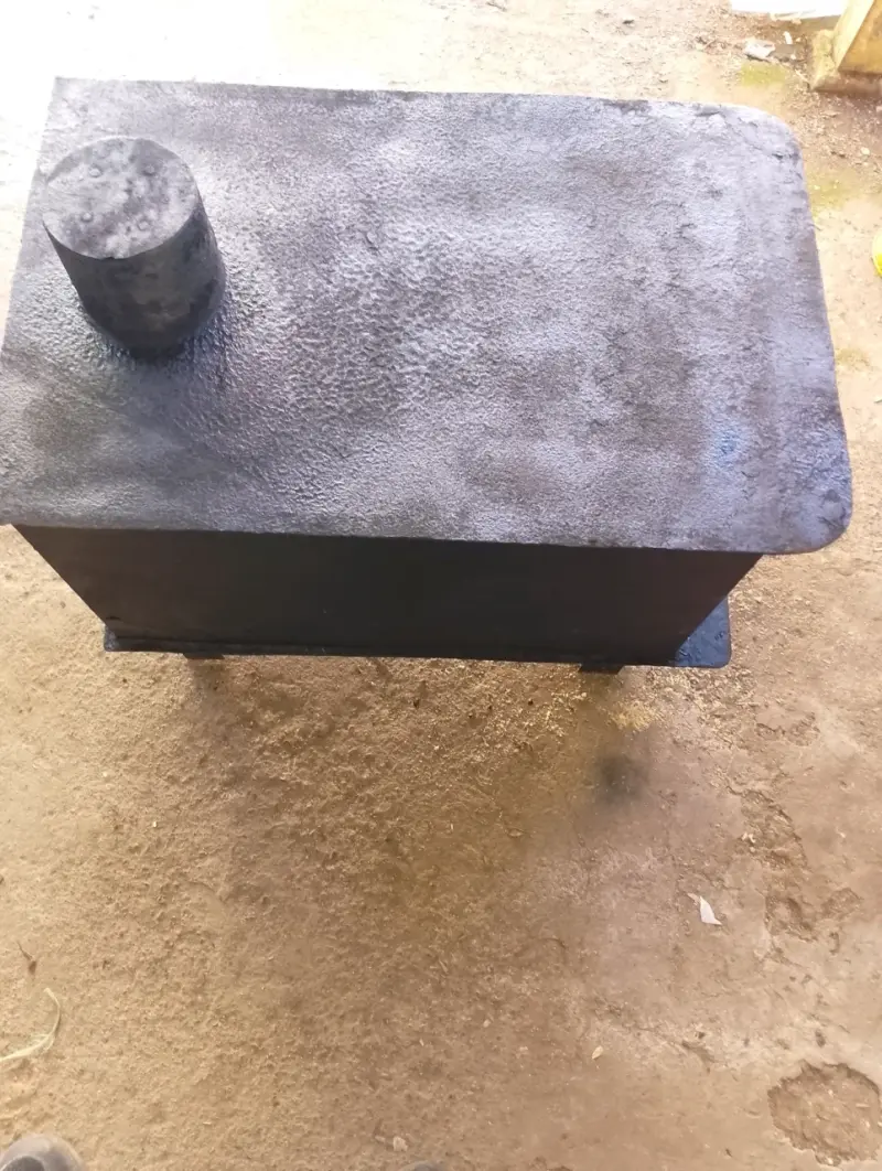 Estufa a leña de acero negra para exteriores - 4