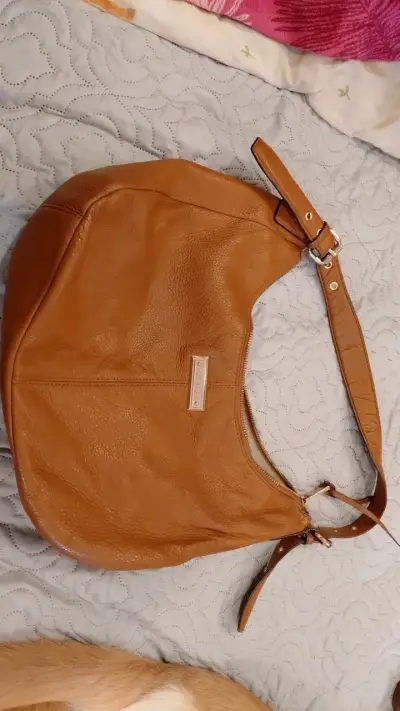 Bolso de cuero marrón calvin klein - miniatura 1