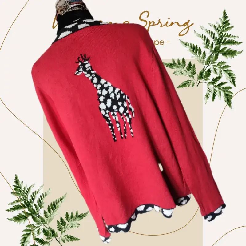 Cardigan rojo italiano vintage - 1