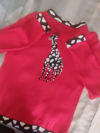 Cardigan rojo italiano vintage - miniatura 2