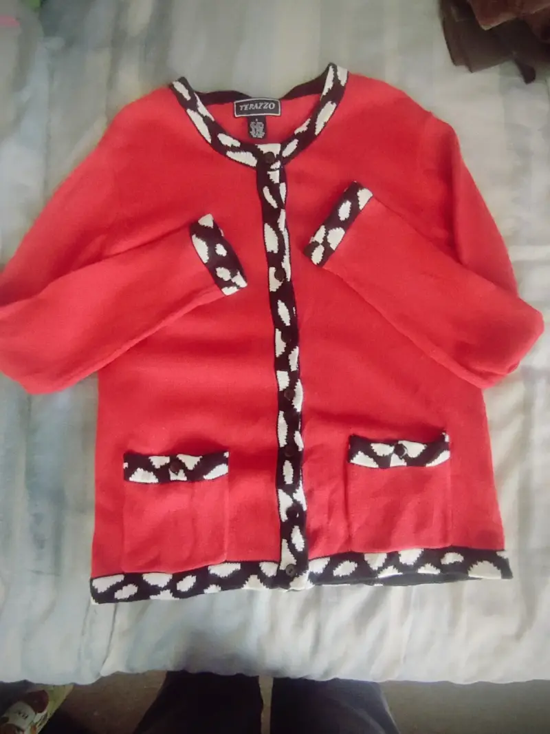 Cardigan rojo italiano vintage - 3