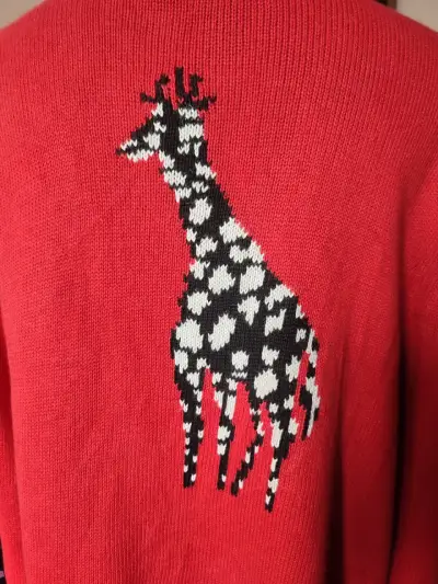 Cardigan rojo italiano vintage - miniatura 6