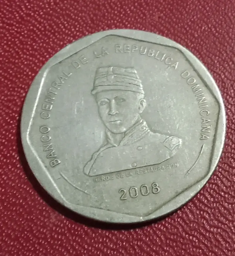 Moneda de 25 pesos República Dominicana 2008 - 2