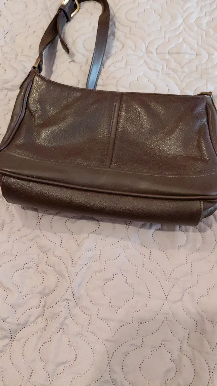 Bolso bandolera de cuero marrón - 3