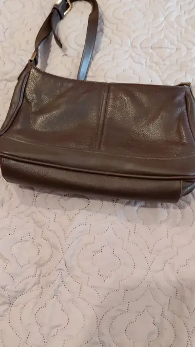 Bolso bandolera de cuero marrón - miniatura 3