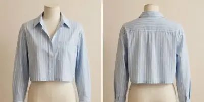 Camisa a rayas celeste para mujer - miniatura 2