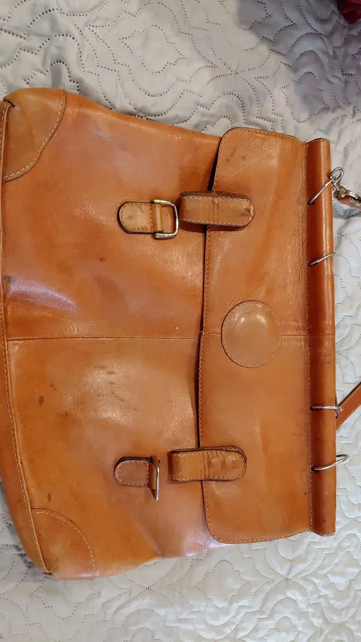 Bolso de cuero italiano vintage marrón - 1