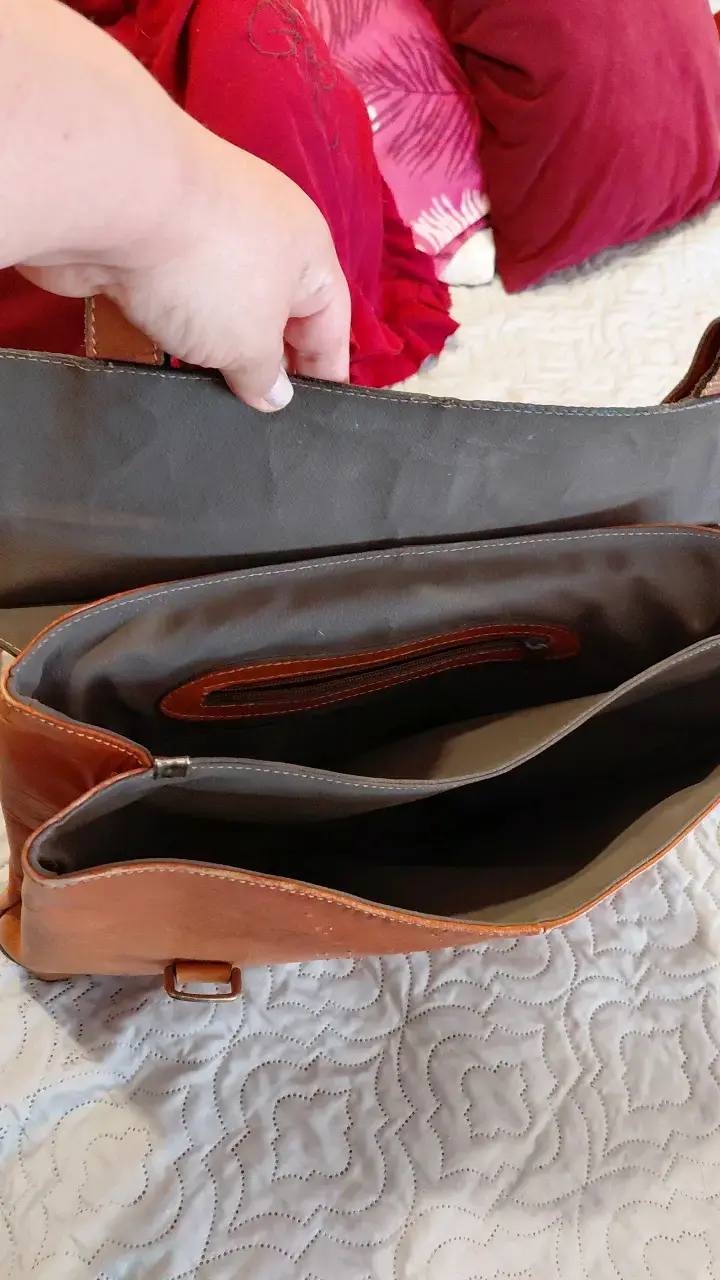 Bolso de cuero italiano vintage marrón - 3