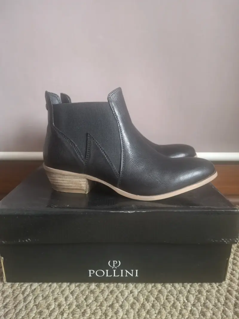 Botines de cuero negro Pollini para mujer - 2