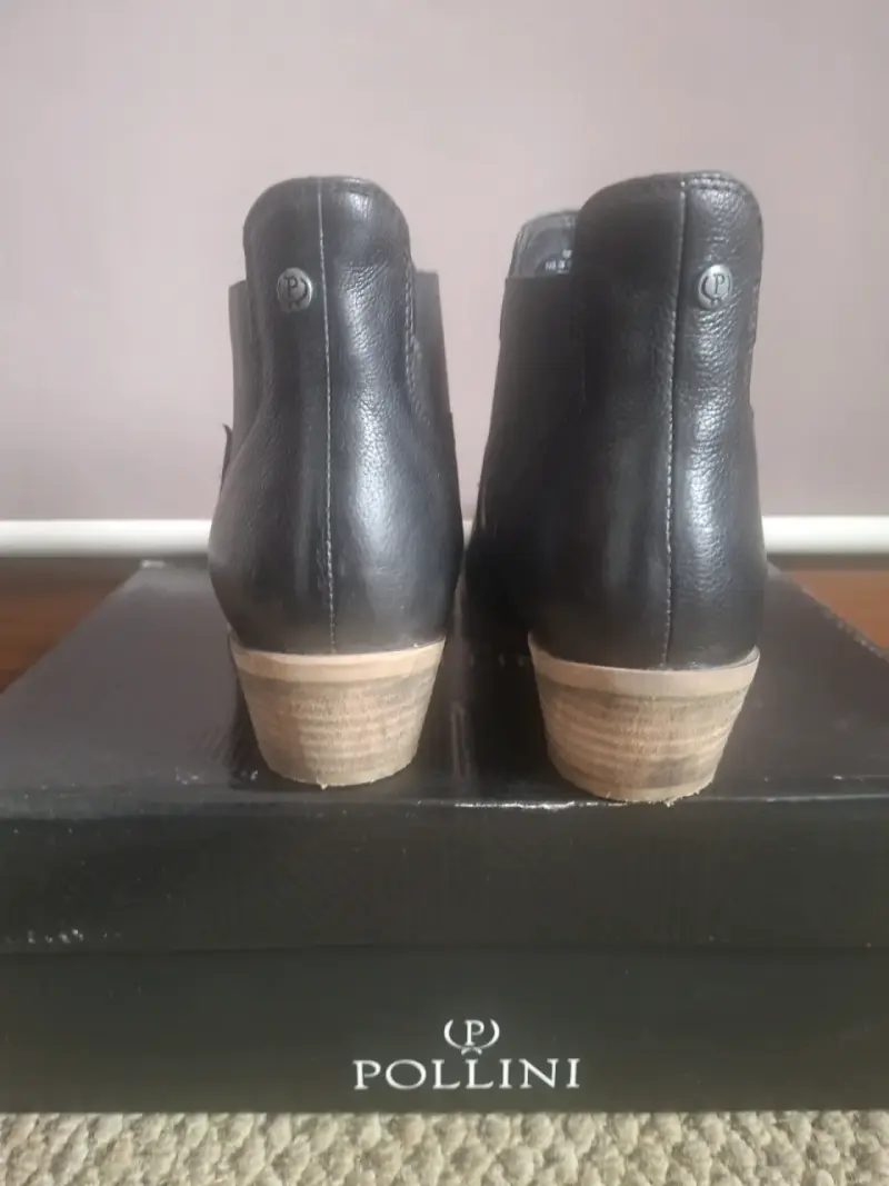 Botines de cuero negro Pollini para mujer - 3