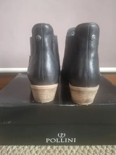 Botines de cuero negro Pollini para mujer - miniatura 3