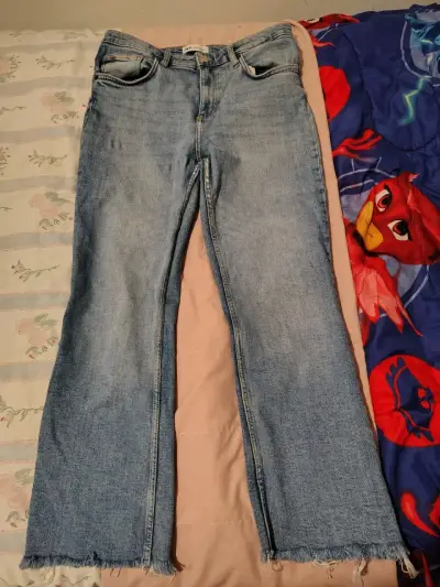 Jeans de mezclilla azul claro Zara para mujer - miniatura 1