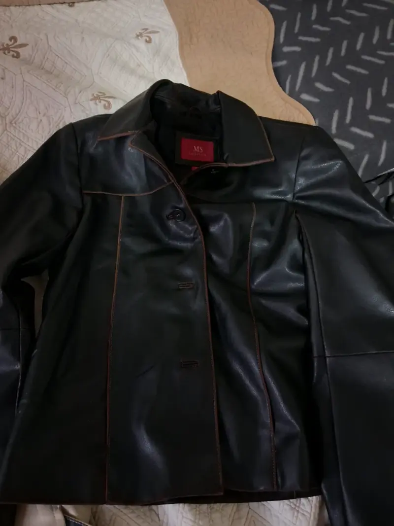 Chaqueta de cuero negra MS Collection - 1