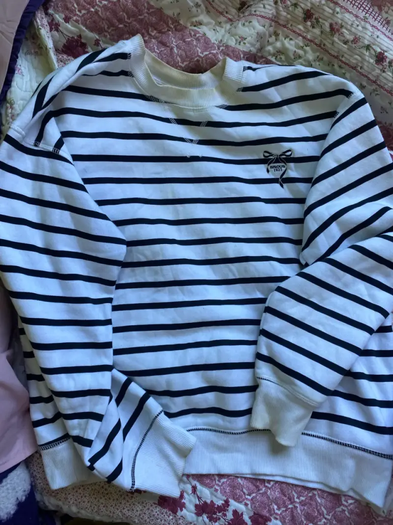 Polerón a rayas blanco y negro H&M Talla S