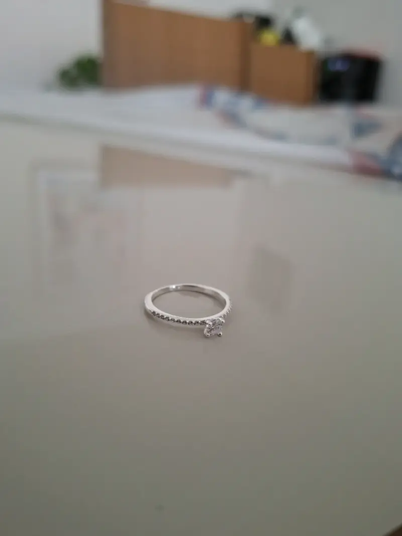 Anillo Solitario De Plata Ley 925. - 2
