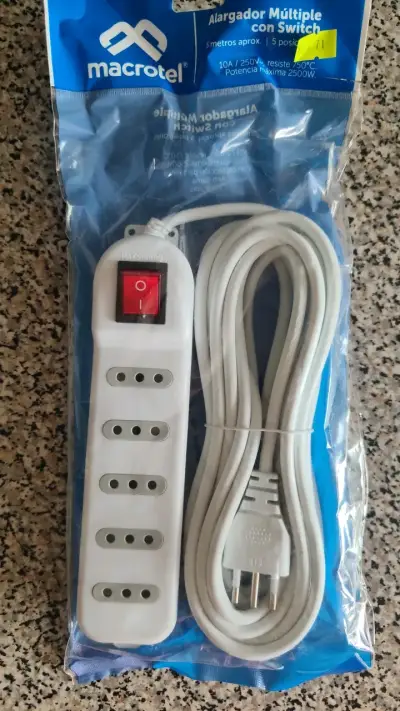 Alargador múltiple Macrotel con switch 5 metros - miniatura 1