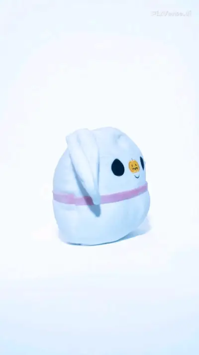 Peluche blanco con diseño de calabaza Zero Night - miniatura 2