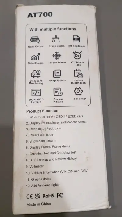 Escáner OBD II/EOBD AT700 para diagnóstico automotriz - miniatura 2