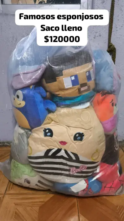 Saco de peluches famosos esponjosos - miniatura 1