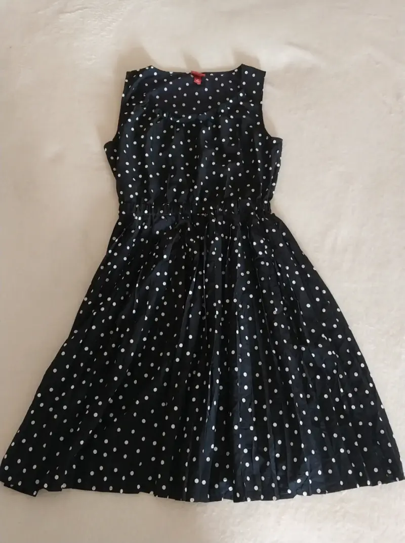 Vestido negro con lunares blancos Merona - 1