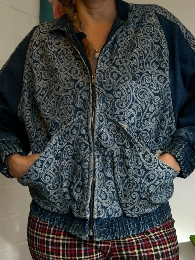 Chaqueta de mezclilla con diseño vintage paisley - 1