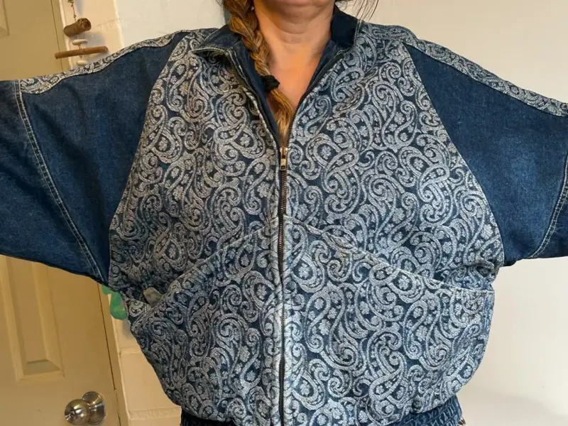 Chaqueta de mezclilla con diseño vintage paisley - 2