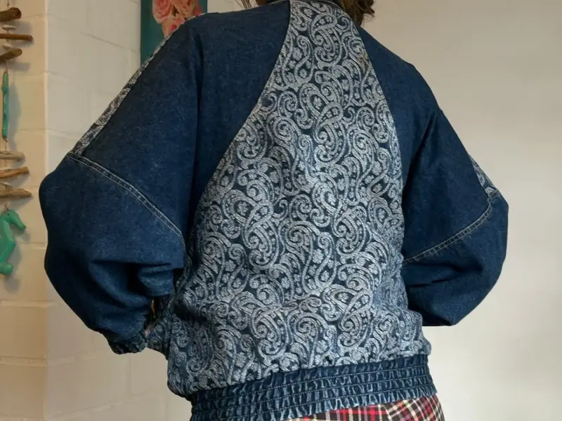 Chaqueta de mezclilla con diseño vintage paisley - 3